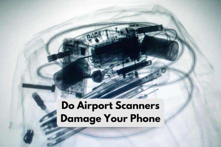 Airport scanner damage phone