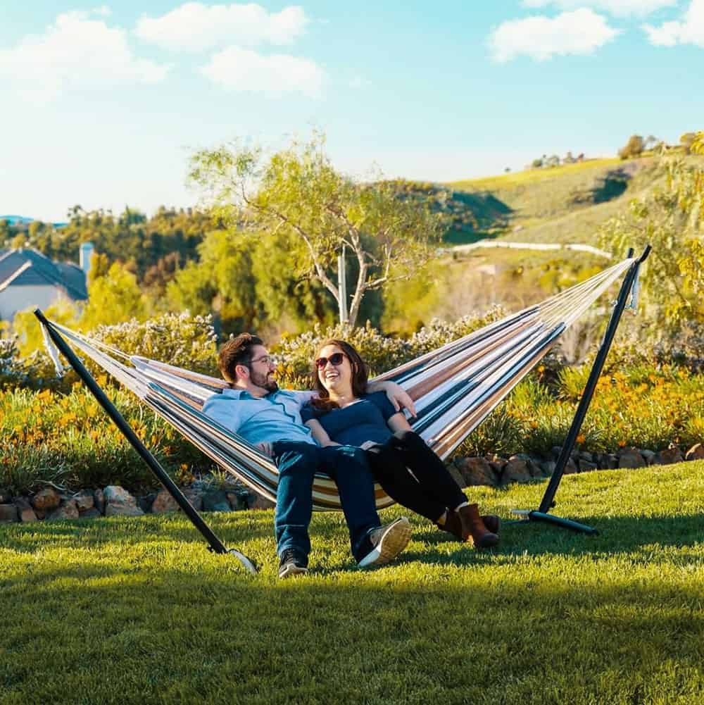 heavy duty double hammock with stand