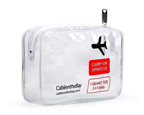 CableintheBay TSA Approved Clear Travel Toiletry Bag