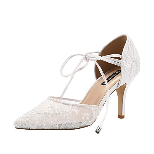 ERIJUNOR Ivory Bridal Pump