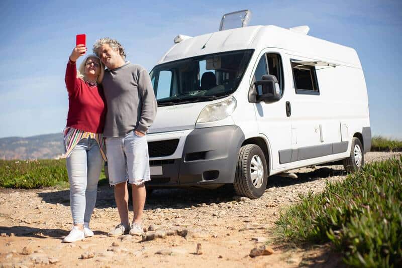 Elderly Couple Taking Selfie