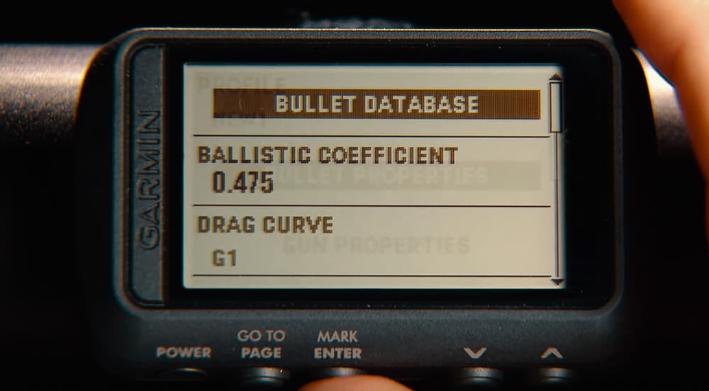 Garmin Foretrex 701 Bullet Ballistic Database