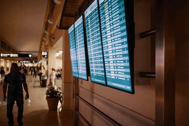 arrival departure board