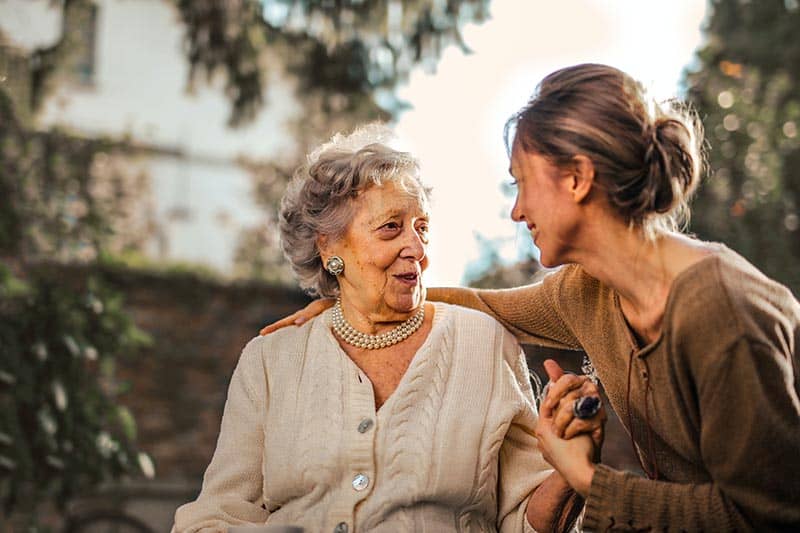 mother and daughter happy