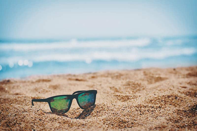 sunglasses on beach summer